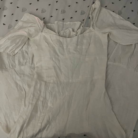 Reformation Belgium Linen Midi Dress White Size 6 - Picture 7 of 7